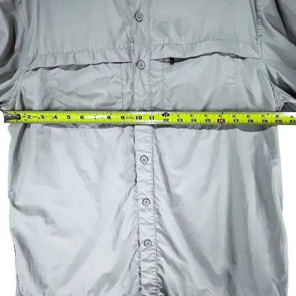 White Sierra Outdoor Shirt Beige Medium Fishing Hiking Vented Rolled Sleeves - Picture 16 of 16